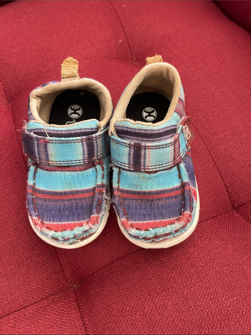 Twisted X Kids Slip-On Shoes in Blue and Red Multi-Stripe